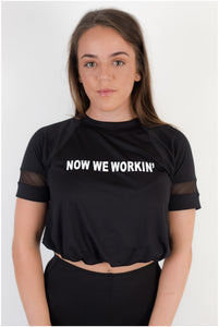 Women Ori Crop Top Combine  Over Tee