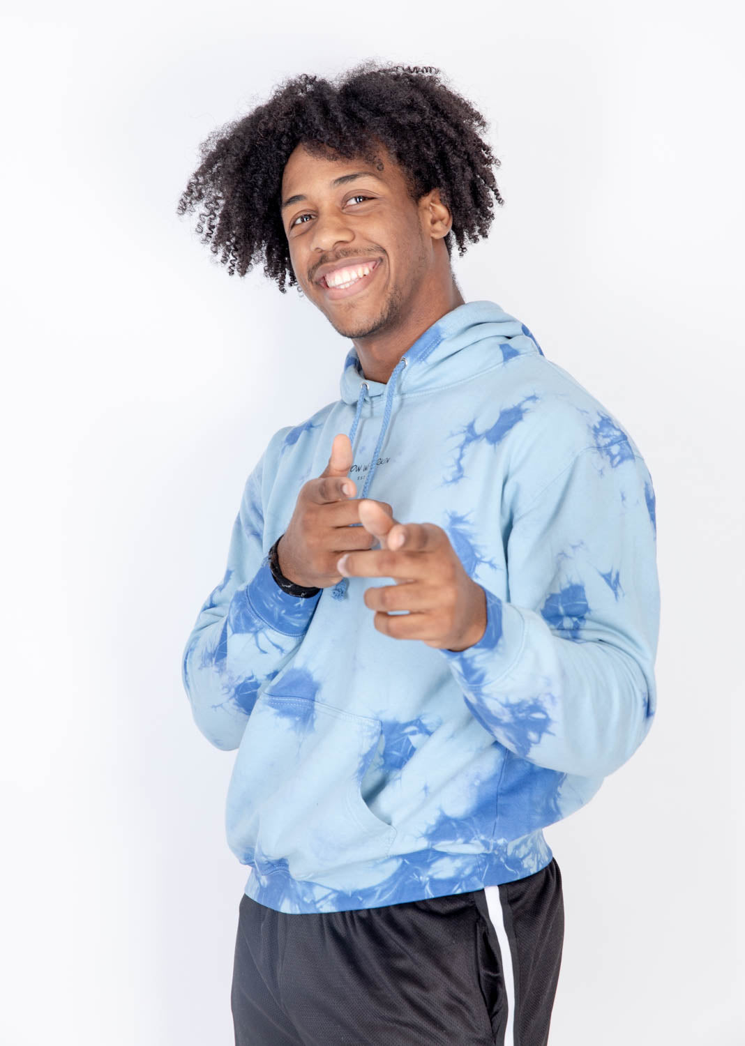 Light blue tie outlet dye hoodie