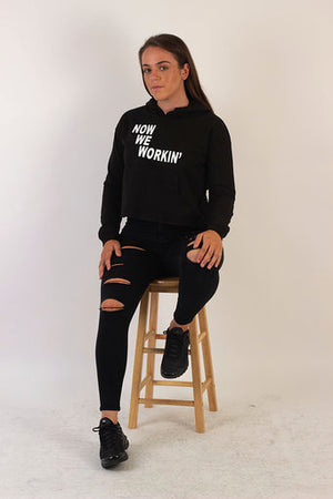 Women Real Life Cropped Hoodie