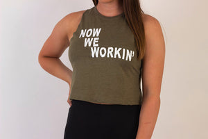 Women Energy Racer Back Cropped Tank Top